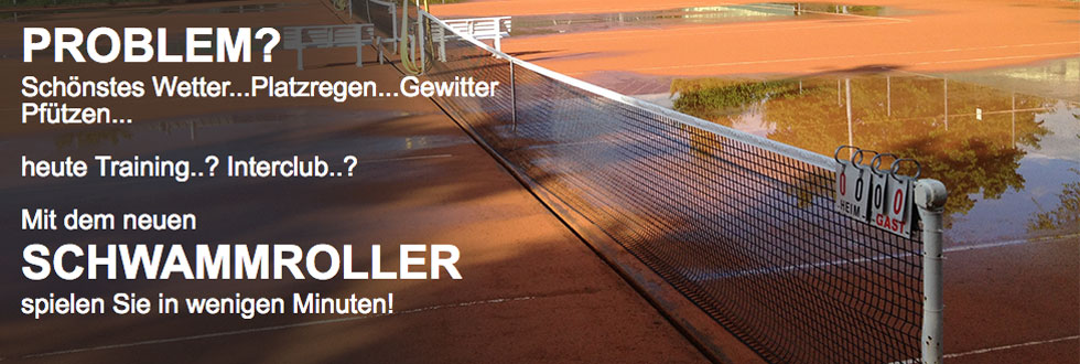 Tennisplatz trocknen - Schwammroller Reri